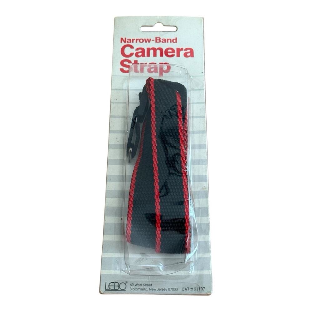 Lebo Camera Strap Narrow-Band Adjustable Nylon Strap with Metal Ring on end.